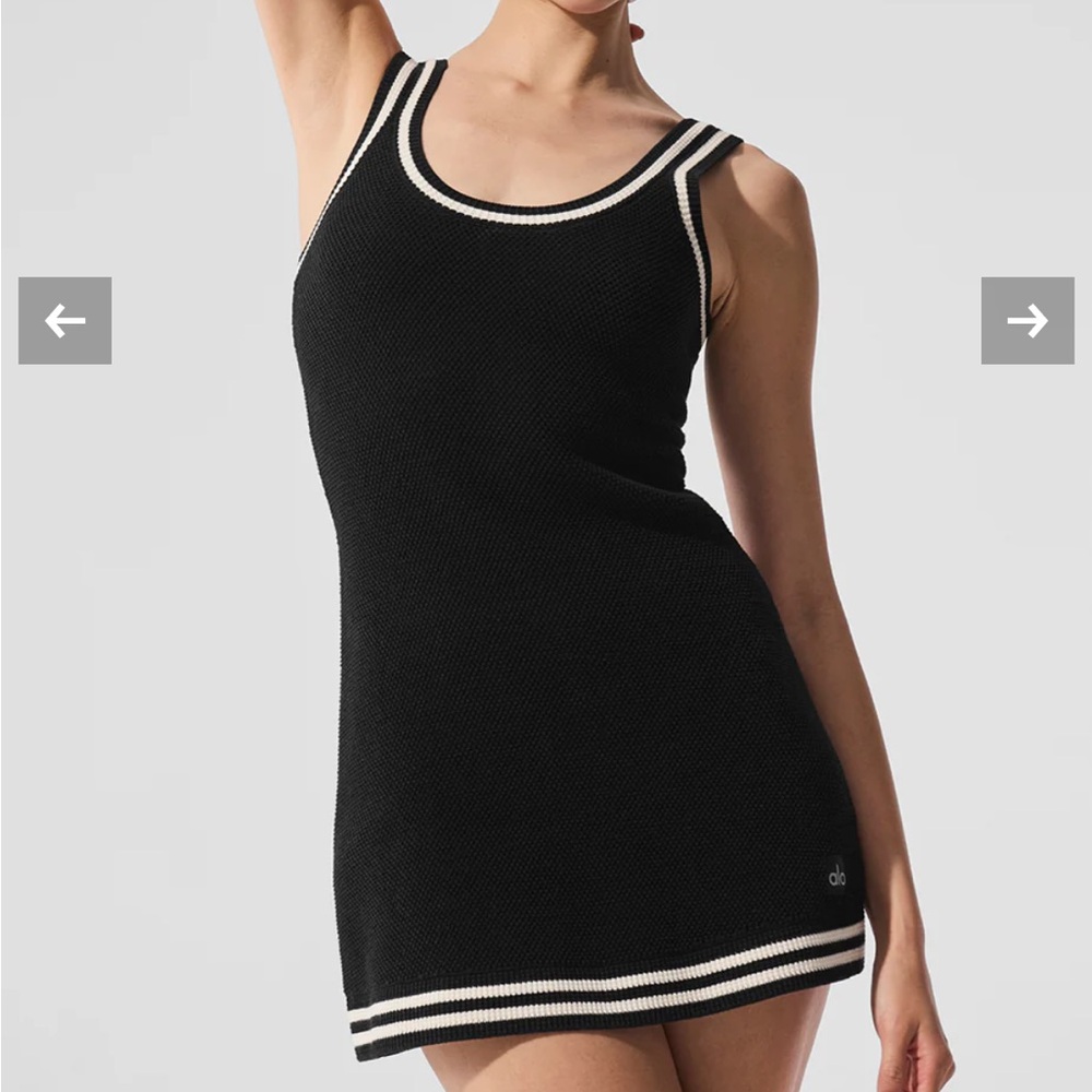 ALO Yoga Black Tennis Club Sweater Knit Dress